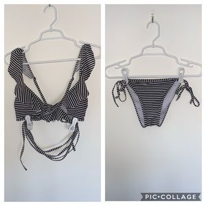 NEW Shein Ruffle Wrap Striped Bikini Set (Size S)